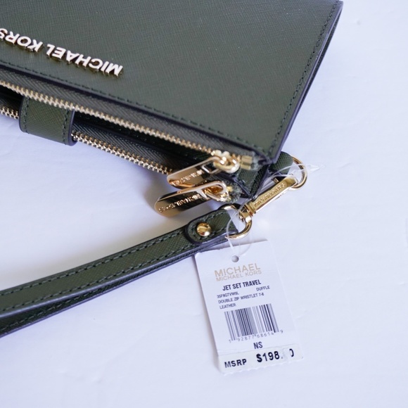 Michael Kors Jet Set Travel Large Double Zip Phone Wallet Duffle - Picture 8 of 8